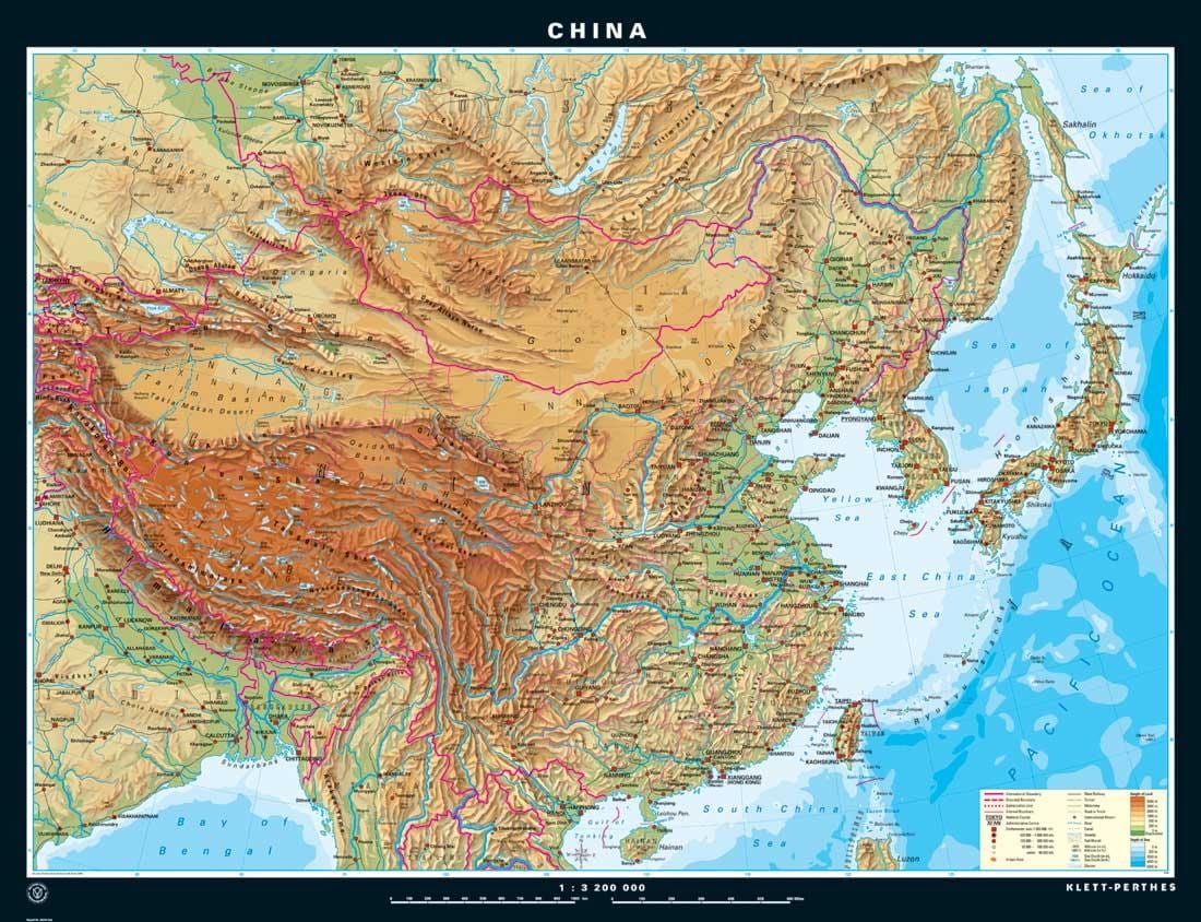 topographic ਨਕਸ਼ਾ ਚੀਨ