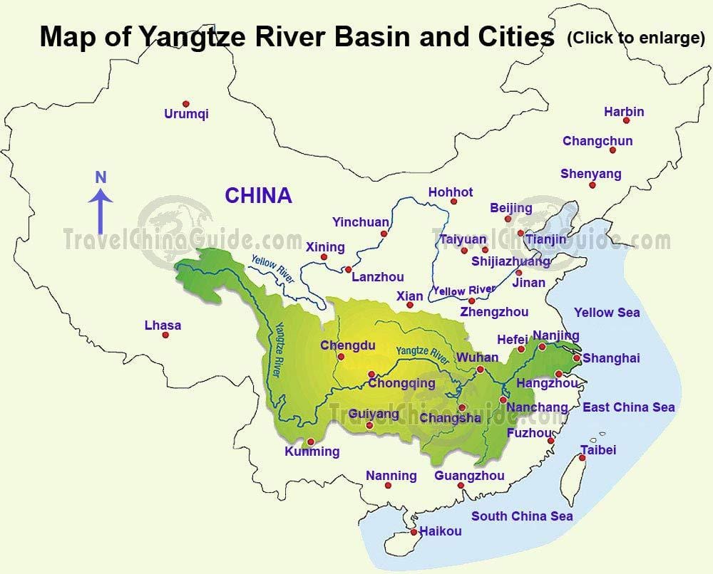 ਚੀਨ yangtze ਦਰਿਆ ਦਾ ਨਕਸ਼ਾ